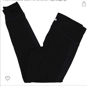 Black Mesh Trim Performance Leggings